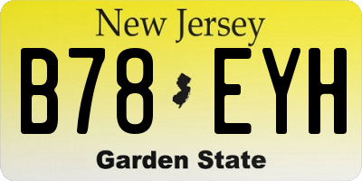 NJ license plate B78EYH