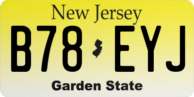 NJ license plate B78EYJ
