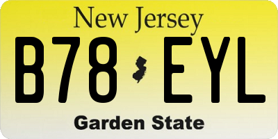 NJ license plate B78EYL