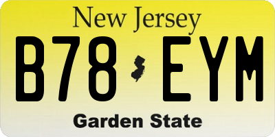 NJ license plate B78EYM