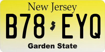 NJ license plate B78EYQ