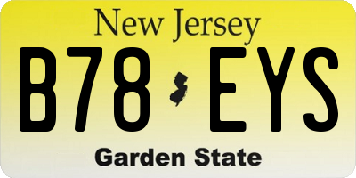 NJ license plate B78EYS