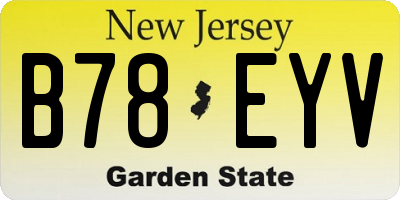 NJ license plate B78EYV