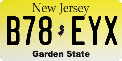 NJ license plate B78EYX