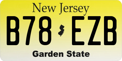 NJ license plate B78EZB