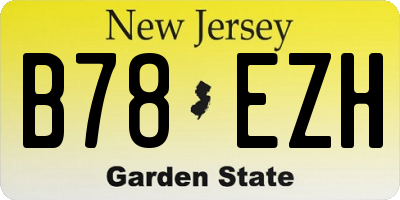 NJ license plate B78EZH