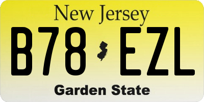 NJ license plate B78EZL