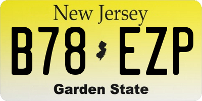 NJ license plate B78EZP