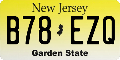 NJ license plate B78EZQ