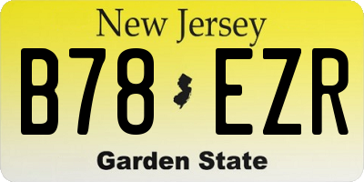 NJ license plate B78EZR