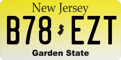 NJ license plate B78EZT