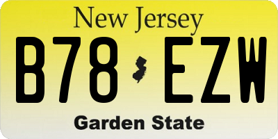 NJ license plate B78EZW