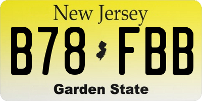 NJ license plate B78FBB