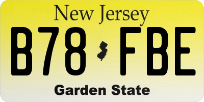NJ license plate B78FBE