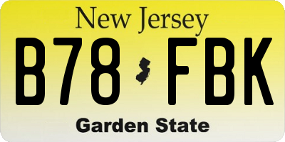 NJ license plate B78FBK