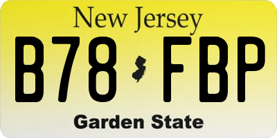 NJ license plate B78FBP