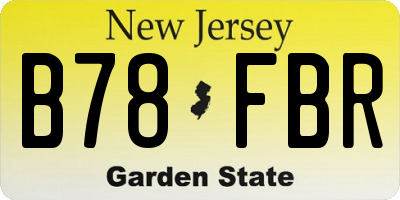 NJ license plate B78FBR