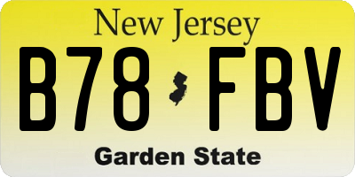 NJ license plate B78FBV