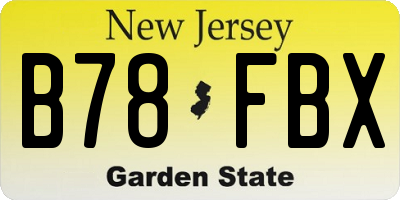 NJ license plate B78FBX