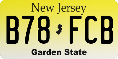 NJ license plate B78FCB