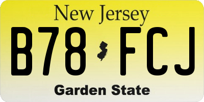 NJ license plate B78FCJ
