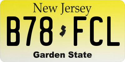 NJ license plate B78FCL