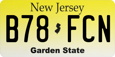 NJ license plate B78FCN