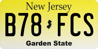 NJ license plate B78FCS