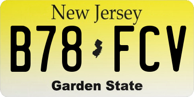 NJ license plate B78FCV