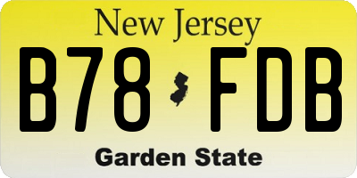 NJ license plate B78FDB