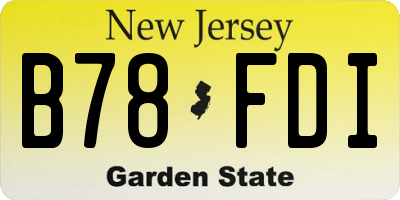NJ license plate B78FDI