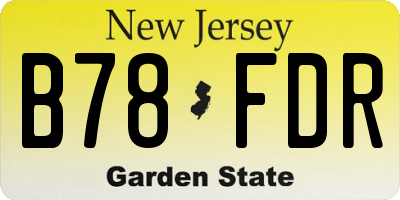 NJ license plate B78FDR