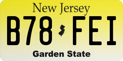 NJ license plate B78FEI