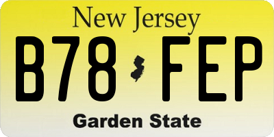 NJ license plate B78FEP