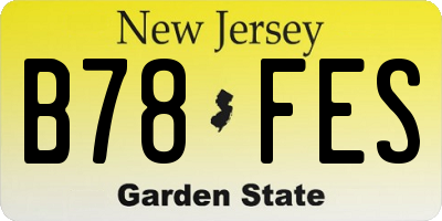 NJ license plate B78FES