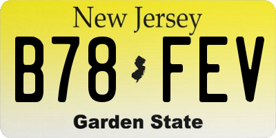 NJ license plate B78FEV