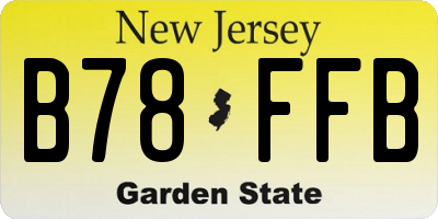 NJ license plate B78FFB
