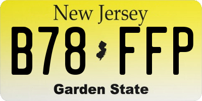 NJ license plate B78FFP