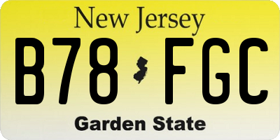 NJ license plate B78FGC