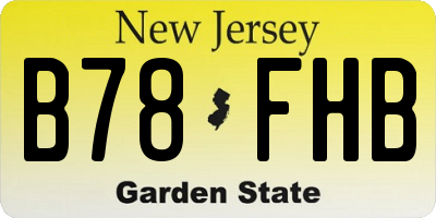 NJ license plate B78FHB