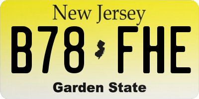 NJ license plate B78FHE