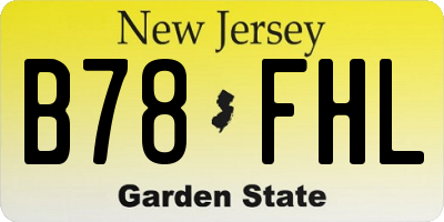 NJ license plate B78FHL