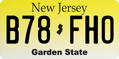 NJ license plate B78FHO