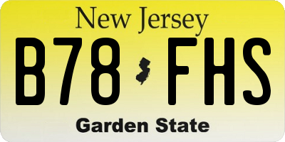 NJ license plate B78FHS