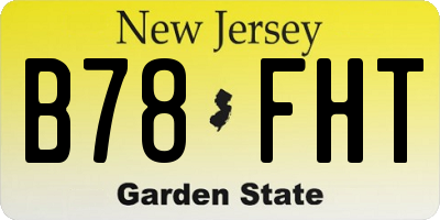 NJ license plate B78FHT