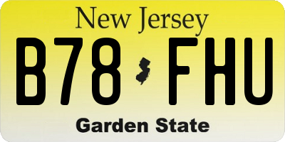NJ license plate B78FHU