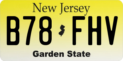 NJ license plate B78FHV