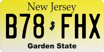 NJ license plate B78FHX