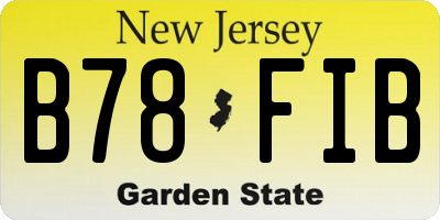 NJ license plate B78FIB