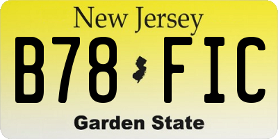 NJ license plate B78FIC